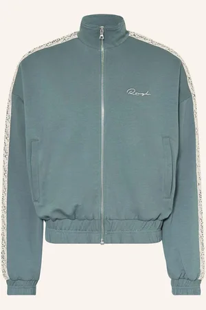 ROUGH. Sweatjacke Mit Galonstreifen blau