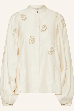 Max Mara Bluse Caladio Mit Schmucksteinen weiss