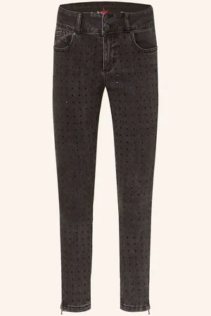 Buena Vista 7/8-Jeans Mit Schmucksteinen grau