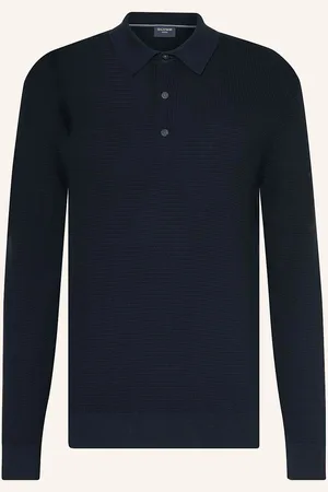 Olymp Strick-Poloshirt blau