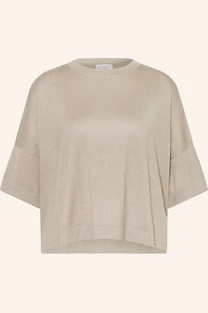Brunello Cucinelli Strickshirt Mit Cashmere Und Glitzergarn beige
