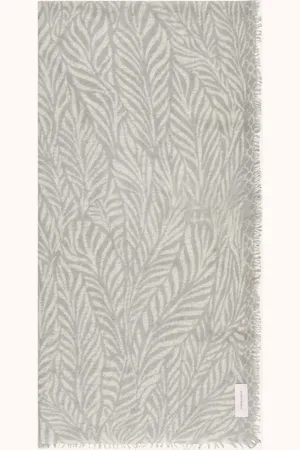 PURSCHOEN Cashmere-Schal Leafgarden weiss