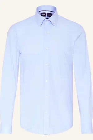 HUGO BOSS Jerseyhemd Hank Slim Fit blau