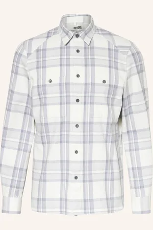 Drykorn Flanellhemd Nowen Regular Fit grau
