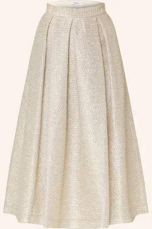 Lunatica Milano Faltenrock Mit Glitzergarn beige