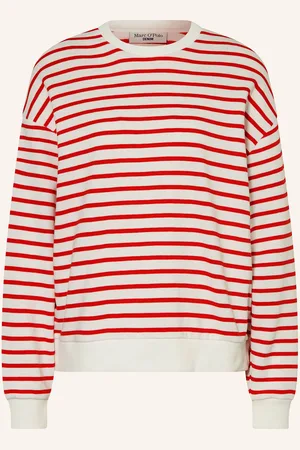 Marc O’ Polo Streifen-Sweatshirt rot