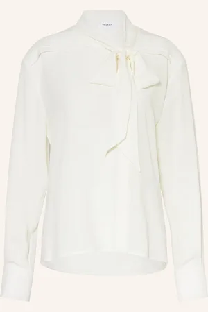 Alexander McQueen Seidenbluse Mit Schluppe weiss