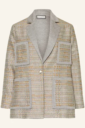 SEM PER LEI Tweed-Blazer Mit Glitzergarn grau