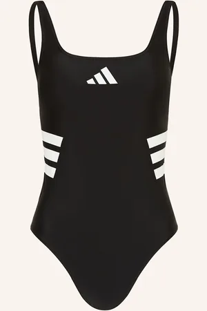 adidas Badeanzug 3-Streifen schwarz
