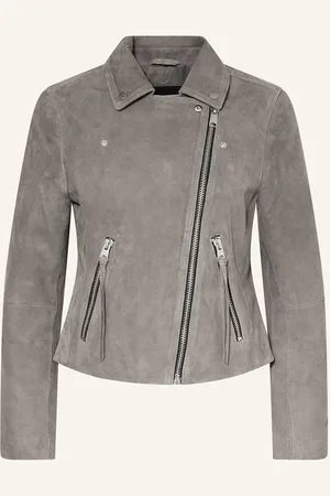 AllSaints Lederjacke Dalby grau