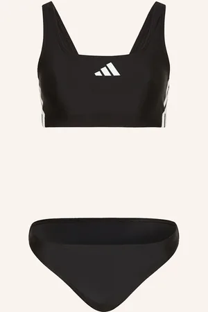 adidas Bustier-Bikini 3-Streifen schwarz