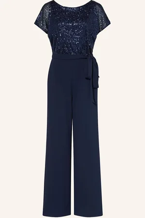 Swing Jumpsuit Mit Pailletten blau