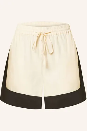 Sandro Shorts Im Materialmix Mit Leinen weiss