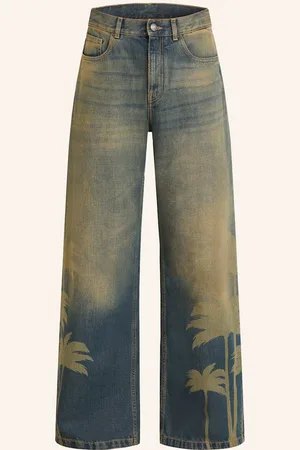 Palm Angels Jeans Laser Palms blau