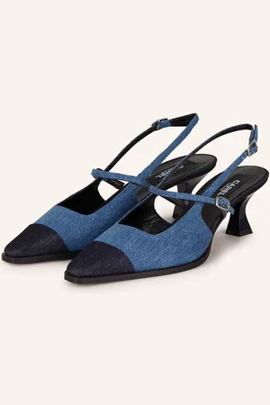 Carel Slingpumps Cecile In Jeansoptik blau