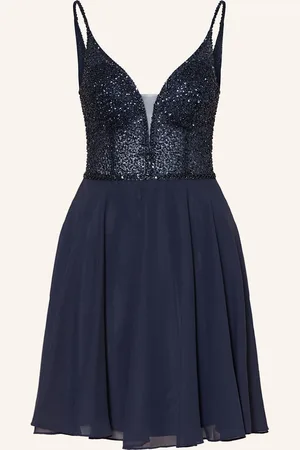 hey kyla Cocktailkleid Mit Schmuckperlen blau
