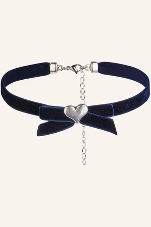 Bettina Samt-Choker blau