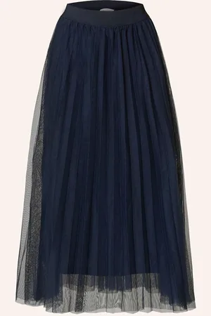 Betty & Co Plisseerock Aus Mesh blau