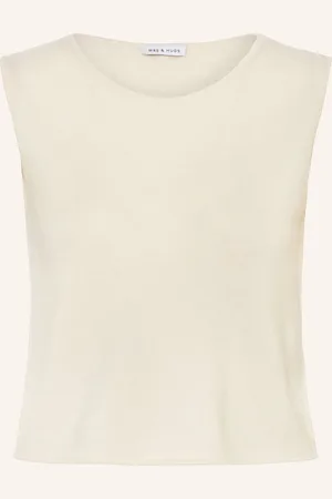 Mrs & HUGS Stricktop Mit Cashmere weiss