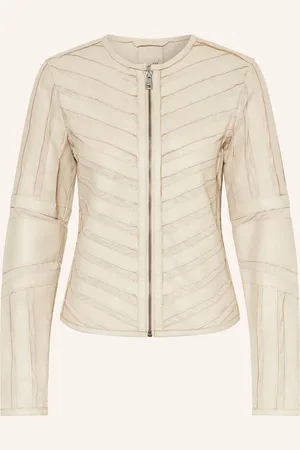 Mauritius Lederjacke Mwsuri weiss
