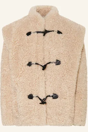 Marant Etoile Teddyfell-Jacke Avalia weiss