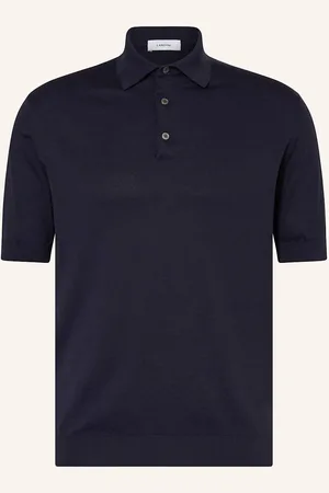 LARDINI Strick-Poloshirt blau