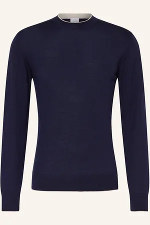 ELEVENTY Pullover Mit Seide blau