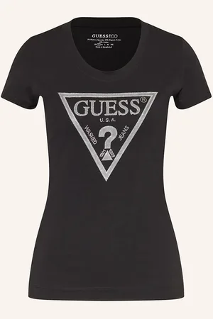 Guess T-Shirt Mit Schmucksteinen schwarz