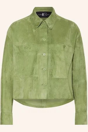 Luisa Cerano Lederjacke gruen