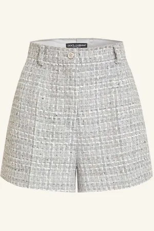 Dolce & Gabbana Bouclé-Shorts Mit Glitzergarn grau