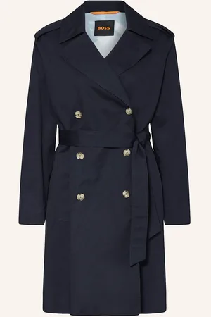 HUGO BOSS Trenchcoat Cotrench blau