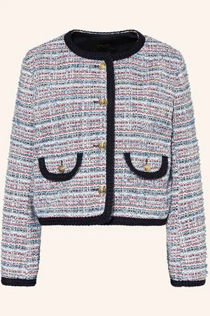 Maje Tweed-Kastenjacke Mit Glitzergarn blau