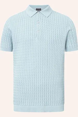 Strellson Strick-Poloshirt Kito blau