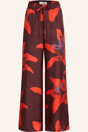 Alexander McQueen Marlenehose Aus Seide rot