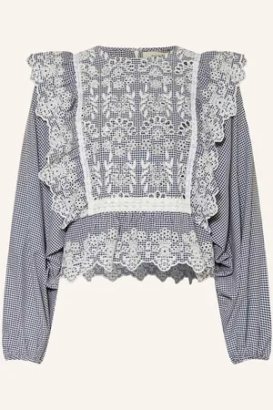 Max Mara Blusenshirt Orazio Mit Lochspitze blau