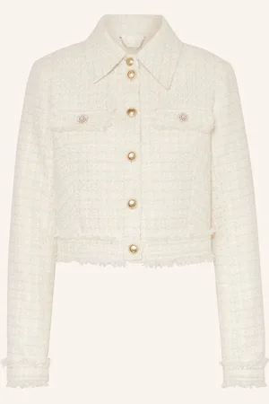 Guess Tweed-Jacke Daphnee Mit Glitzergarn Und Schmucksteinen weiss