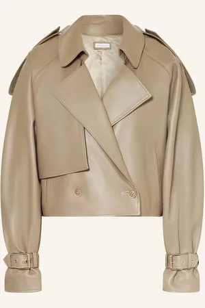 Mrs & HUGS Trench-Jacke Aus Leder beige