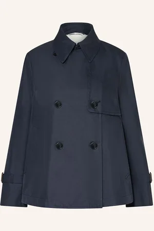 Max Mara Cropped-Trenchcoat Biglia blau