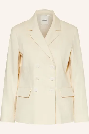 Sandro Blazer Mit Leinen weiss