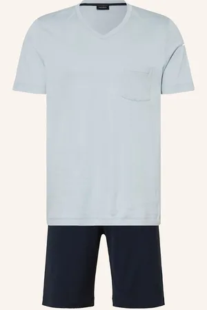 Hanro Shorty-Schlafanzug Night & Day blau