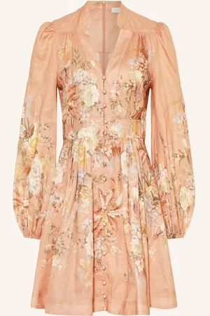 ZIMMERMANN Cocktailkleid Tallow Aus Leinen pink