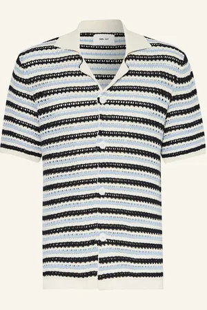 NN.07 Strickhemd Henry Regular Fit blau