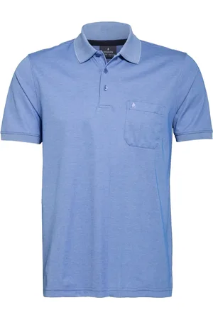 Ragman Piqué-Poloshirt blau