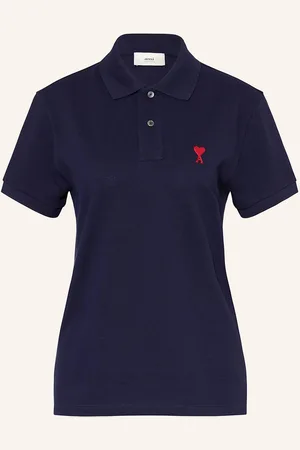 Ami Piqué-Poloshirt blau