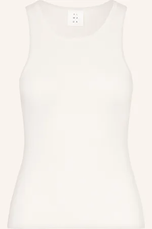 Almada Label Stricktop Luna Aus Merinowolle Mit Cashmere weiss