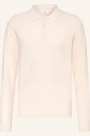 PAUL Strick-Poloshirt weiss