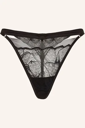 Calvin Klein String Ck Black Floral Lace