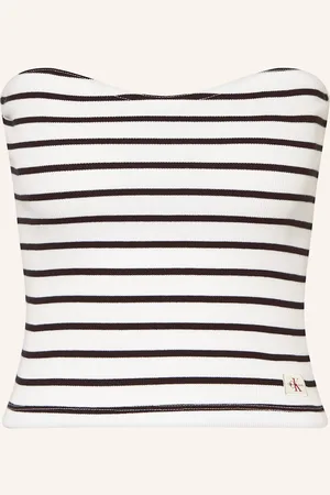 Calvin Klein Off-Shoulder-Top weiss
