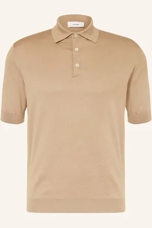 LARDINI Strick-Poloshirt beige