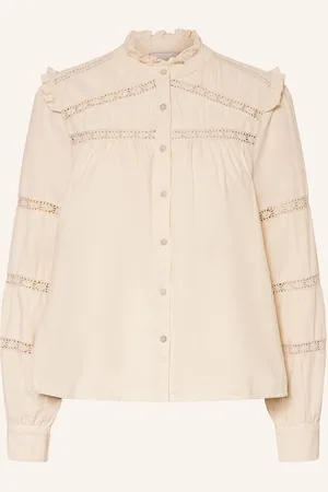 Neo Noir Cordbluse Isala Mit Rüschen weiss